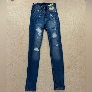 High rise ripped skinny jeans
